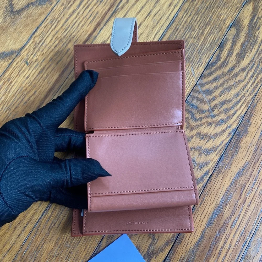 Celine Small Bicolor Strap Grained Leather Wallet